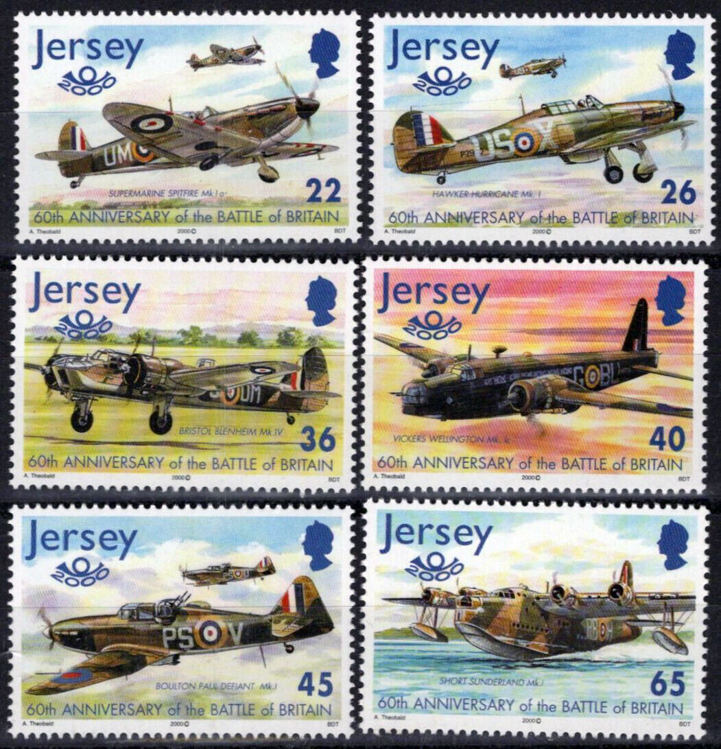 Jersey 964-969 MNH Battle of Britain Aviation Military War 092023S28M