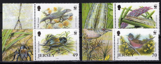 ZAYIX Jersey 1134-1137 MNH WWF Birds Insects Reptiles 092023S36M