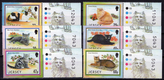 ZAYIX Jersey 1049-1054 MNH Domestic Cats Pets Animals 092023S30