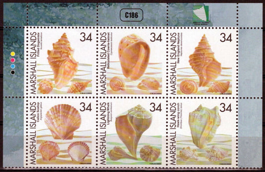 Marshall Islands 793 MNH Seashells, Marine Life block Zayix Stamps 090223SM30M