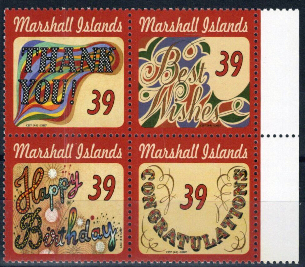 Marshall Islands 889 MNH Greetings "Happy Birthday" "Thank You" ZAYIX 092023S69M