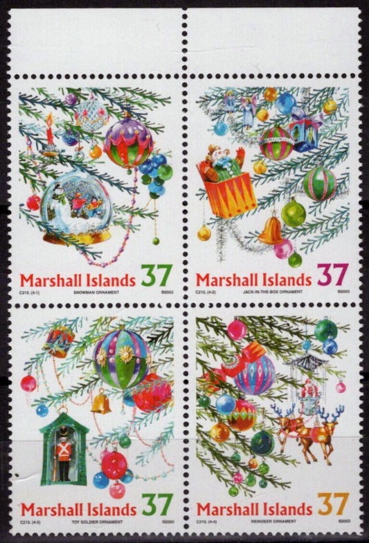 Marshall Islands 825 MNH Christmas Ornaments ZAYIX 092023S77M