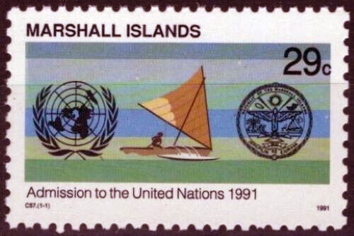 Marshall Islands 411 MNH Admission to United Nations Sailboat ZAYIX 092023S58M