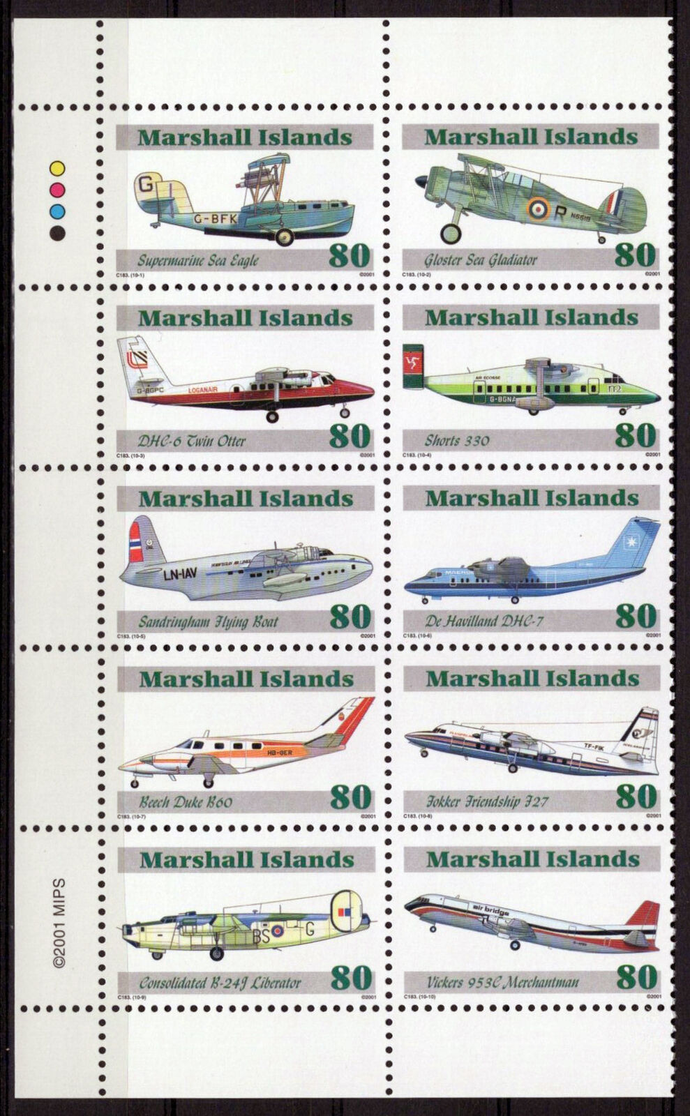 Marshall Islands 791 MNH Airplanes Aircraft Planes ZAYIX 090223SM36M