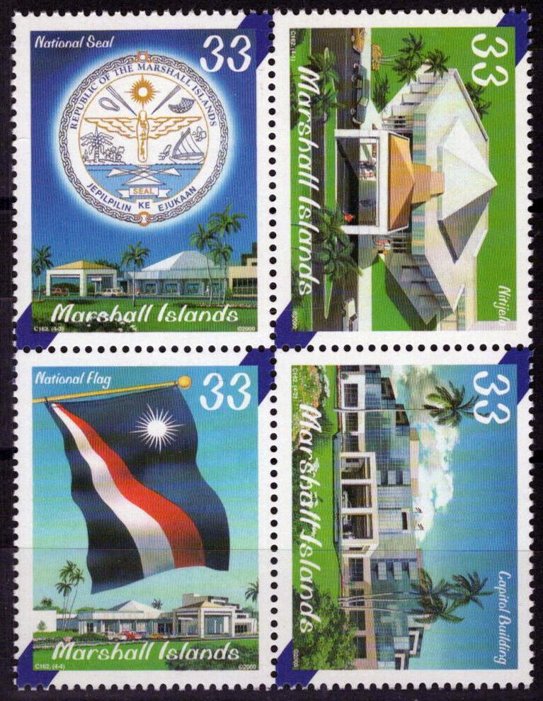 ZAYIX Marshall Islands 748 MNH Architecture Flags National Government 092023S67M