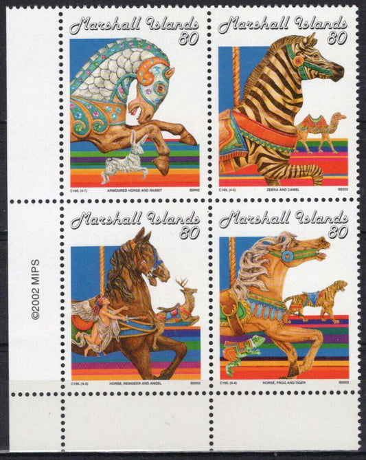 Marshall Islands 802 MNH Carousel Animals Horses Tiger Angel ZAYIX 090223SM42M