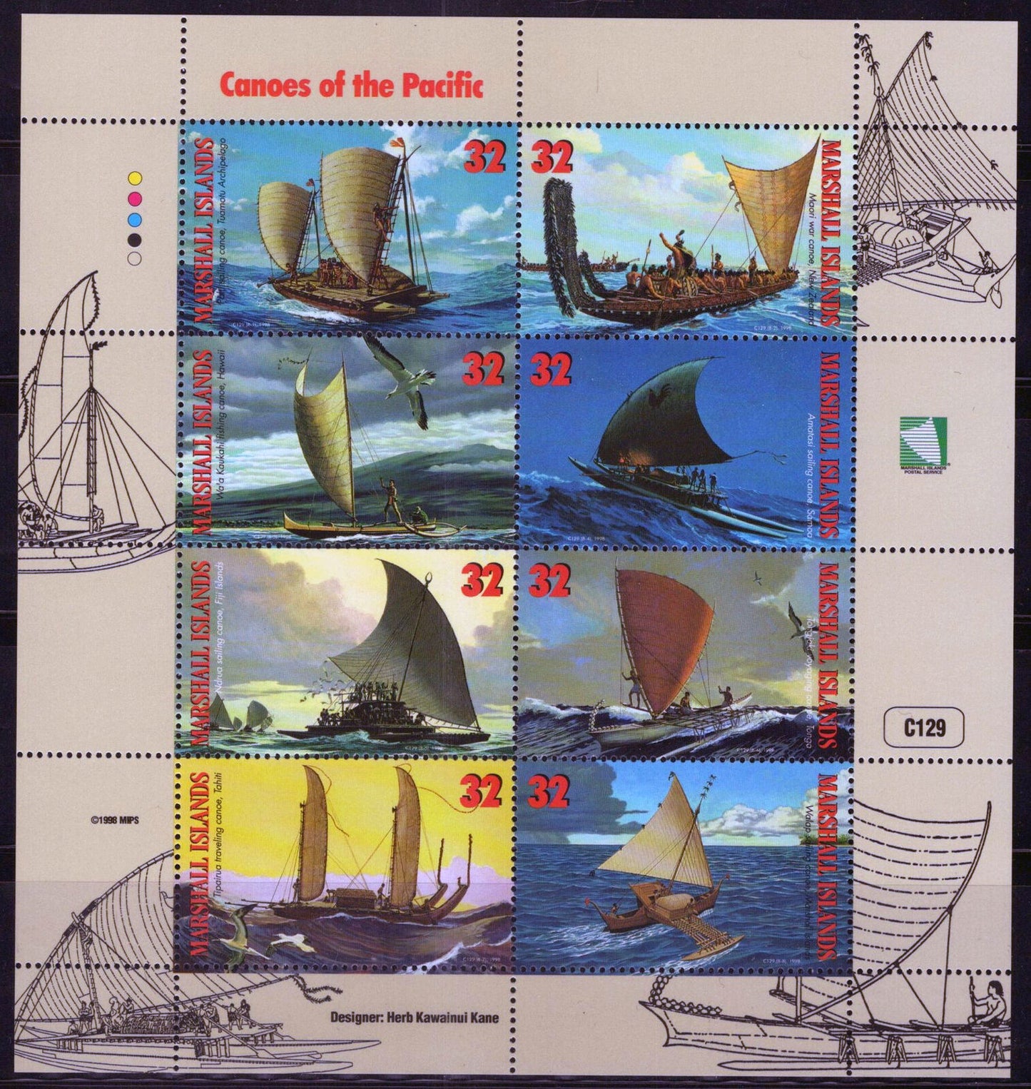 ZAYIX Marshall Islands 655 MNH Canoes of the Pacific  092023SL12M