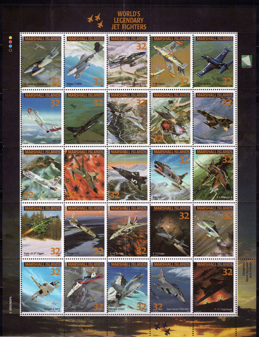 Marshall Islands 600 MNH Aviation Jet Fighters Military ZAYIX 092023SL03