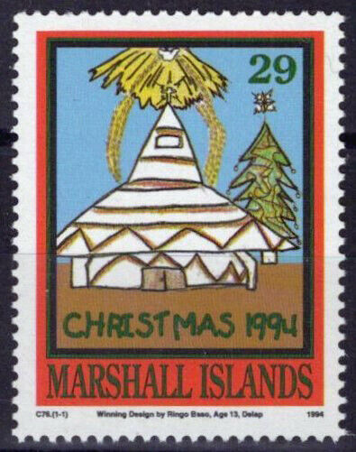 Marshall Islands 588 MNH Christmas Architecture Churches Zayix Stamps 092023S92M