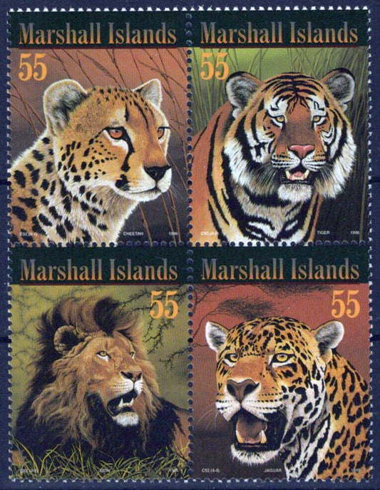 Marshall Islands 604 MNH Wild Cats Animals Wildlife Tiger Lion Zayix 092023S97M