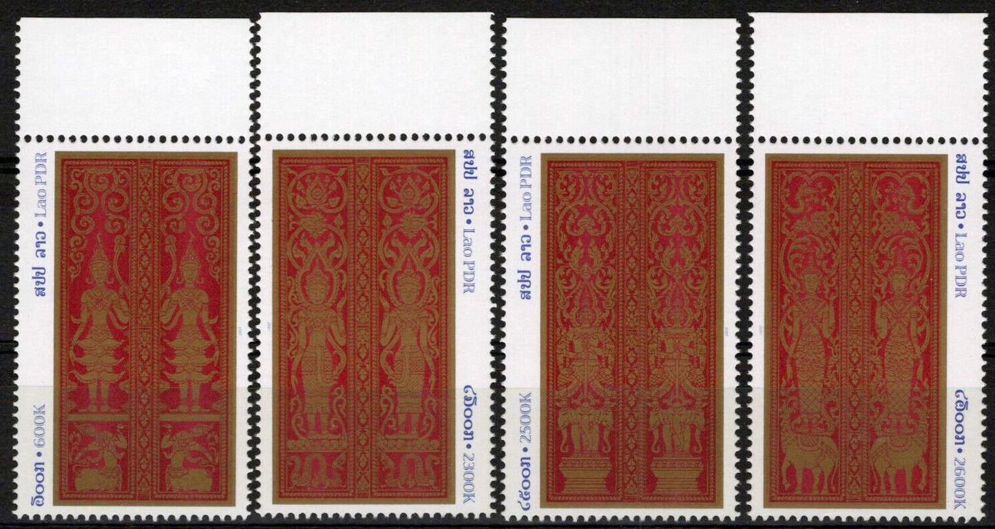 ZAYIX Laos 1527-1530 MNH Buddhist Temple Doors 100123S08