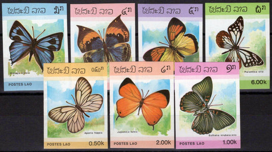 ZAYIX Laos 692-698 MNH Imperf Butterflies Insects 100123S48