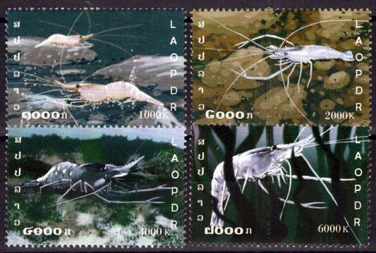 ZAYIX Laos 1689-1692 MNH Shrimp Marine Life 100123S74