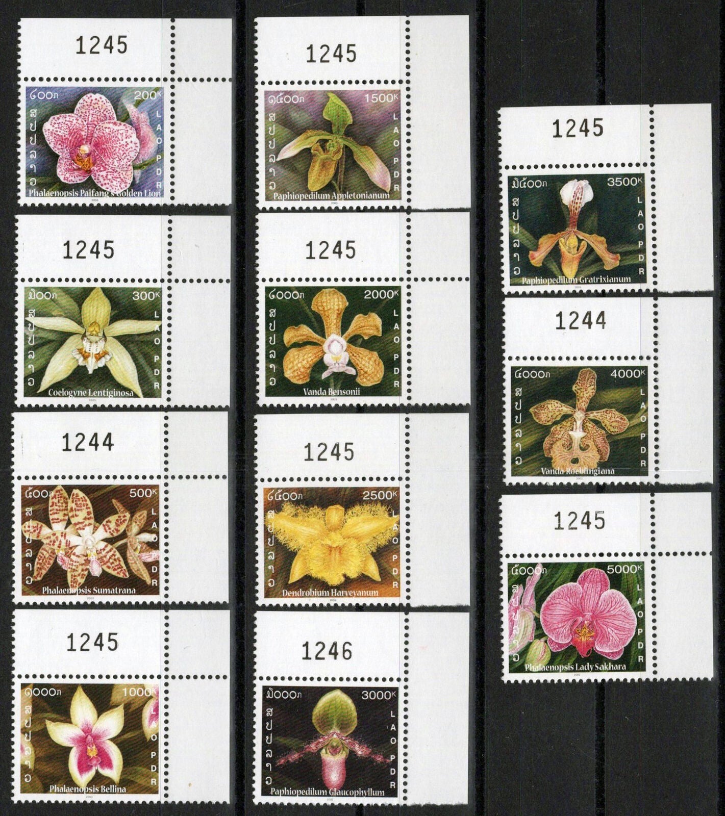 ZAYIX Laos 1569-1579 MNH Orchids Flowers Plants 100123S61