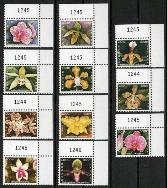 Laos 1569-1579 MNH Orchids Flowers Plants