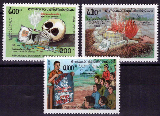 ZAYIX Laos 1127-1129 MNH Medical Campaign Against Illegal Drugs 100123S98