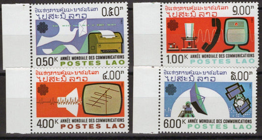 ZAYIX Laos 505-508 MNH Communications Telephone Television Satellite 100123S119