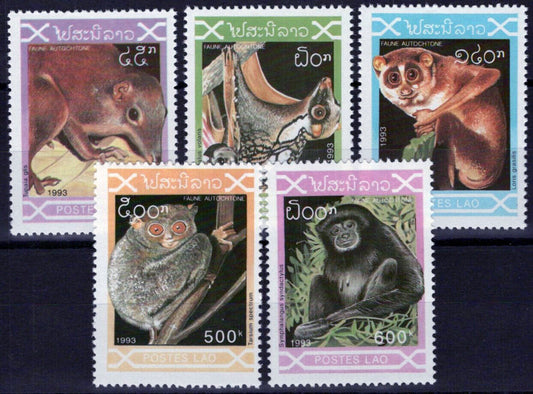 ZAYIX Laos 1118-1122 MNH Animals Wildlife Monkeys 100123S117