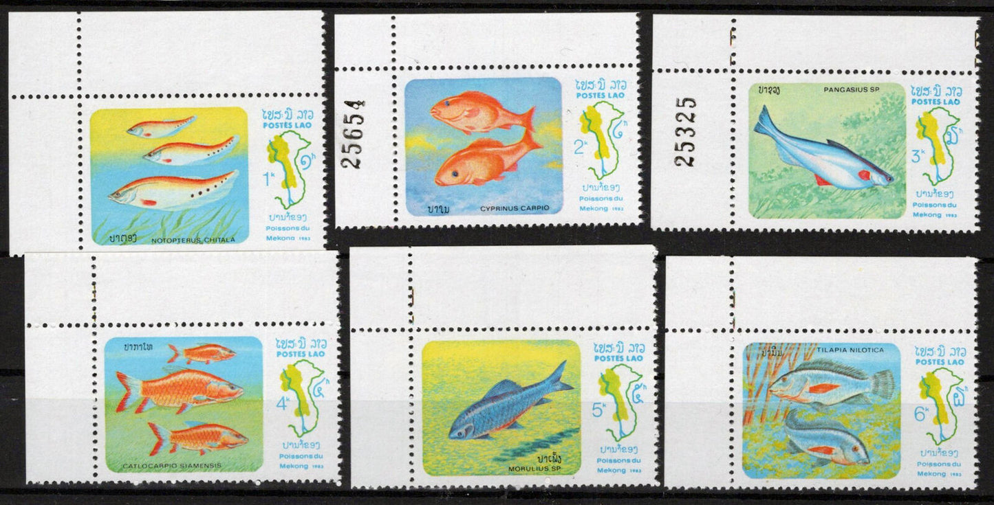 ZAYIX Laos 481-486 MNH Mekong River Fish 100123S122