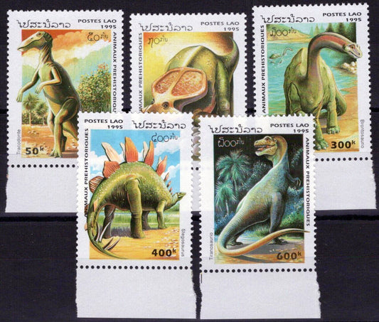 ZAYIX Laos 1208-1212 MNH Dinosaurs 100323S02