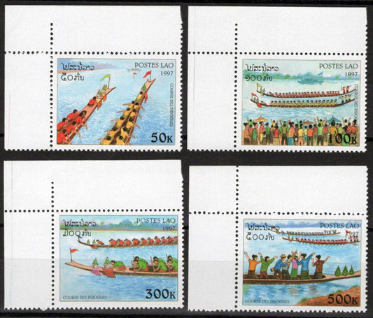 ZAYIX Laos 1355-1358 MNH Canoe Races Boats 100123S147