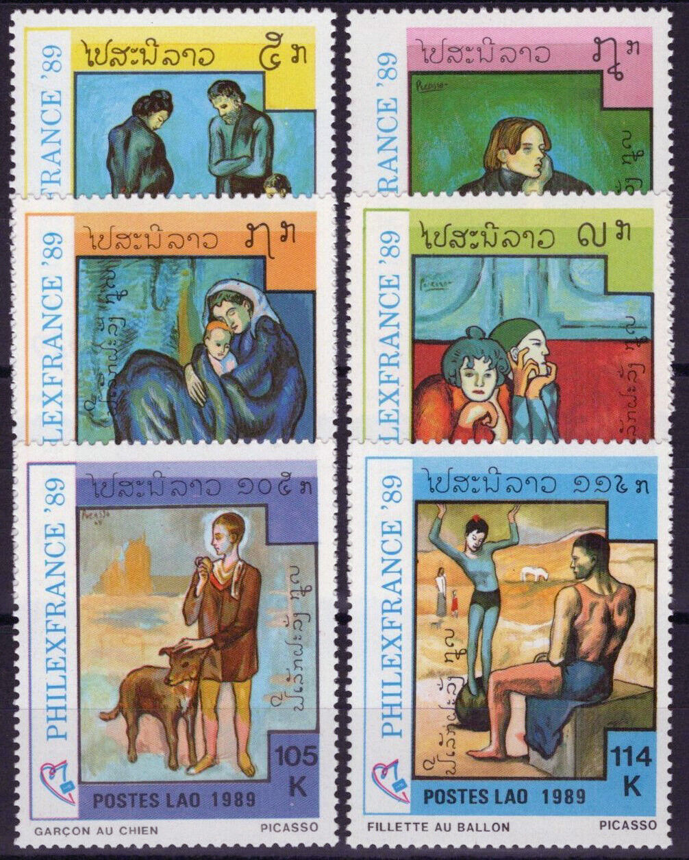 Laos 933-938 MNH Paintings Artist Picasso Art