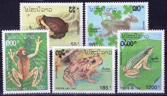 ZAYIX Laos 1113-1117 MNH Frogs Amphibians 100323S06