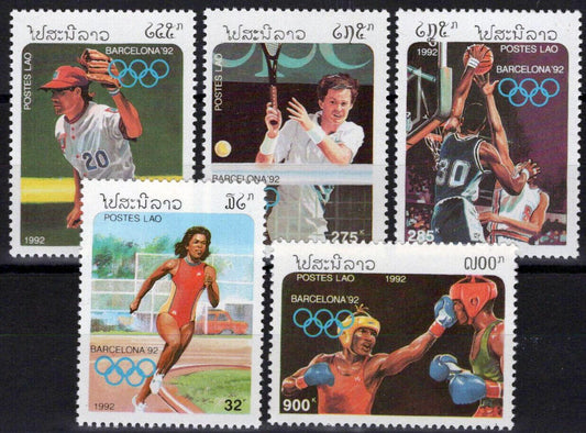 ZAYIX Laos 1058-1062 MNH Olympics Games Sports Baseball Tennis 100323S22