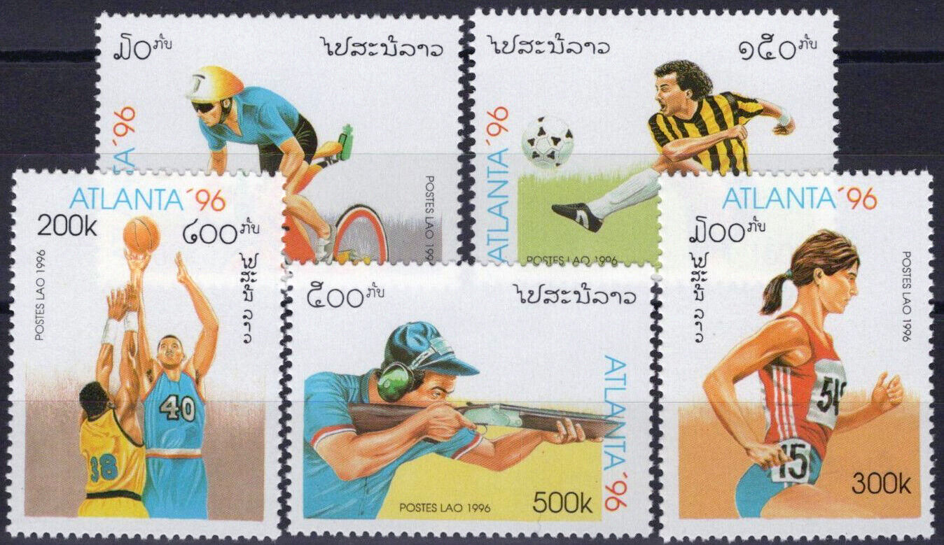 ZAYIX Laos 1254-1258 MNH Olympics Sports Games Basketball Soccer 100323S31