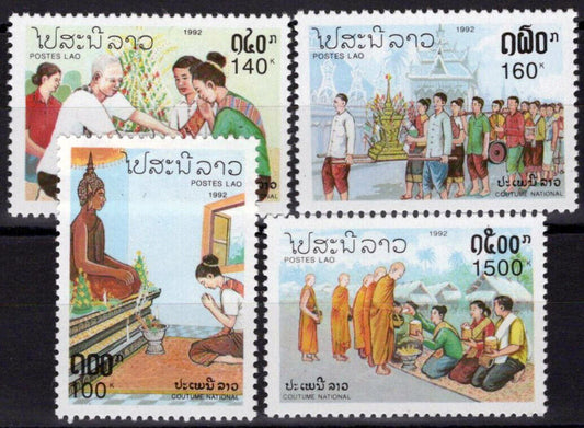 ZAYIX Laos 1103-1106 MNH National Customs Culture Food Religion 100323S37