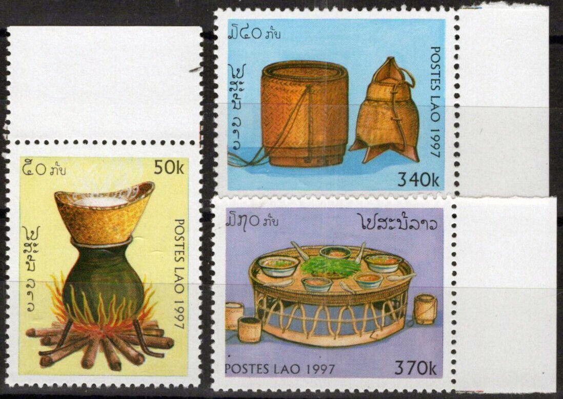 ZAYIX Laos 1319-1321 MNH Cooking Utensils Food Culture 100323S60