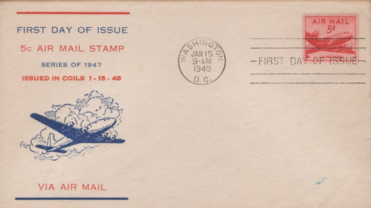 ZAYIX US C37-12 Fidelity red blue no box cachet UA FDC flap stuck USFM102023012