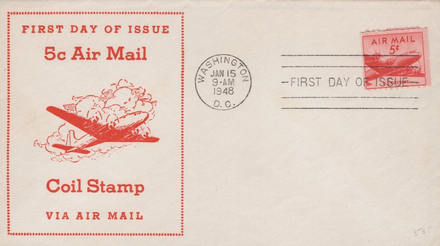 ZAYIX US C37-12 Fidelity Stamp Company red cachet UA FDC coil USFM102023007