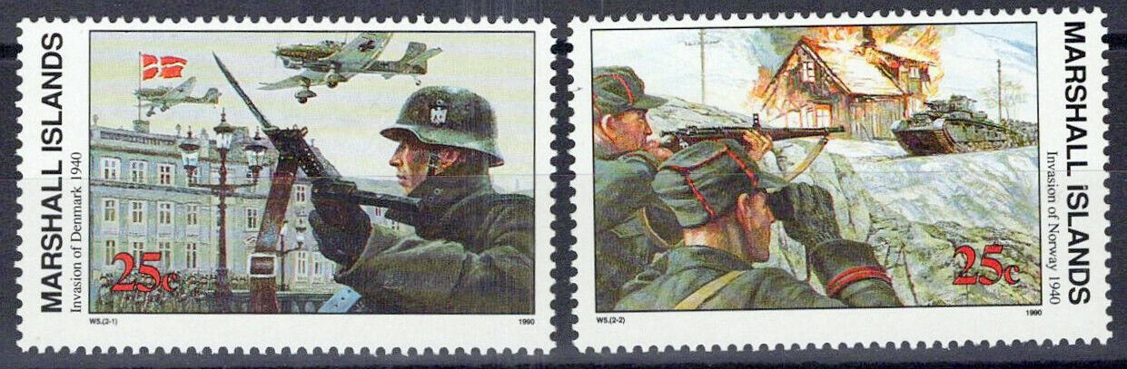 Marshall Islands 246-247 MNH WWII Invasion of Norway by Germans ZAYIX 0124S0012