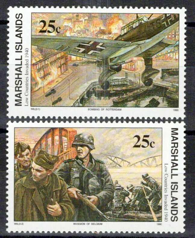 Marshall Islands 249-250 MNH WWII Low Countries Invaded singles ZAYIX 0124S0021