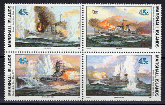 Marshall Islands 245a MNH block WWII Battle of the River Plate ZAYIX 0124S0014M