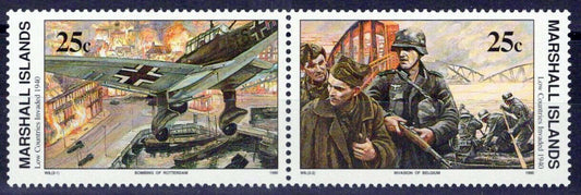 Marshall Islands 250a MNH pair WWII Low Countries Invaded 1940 ZAYIX 0124S0018M