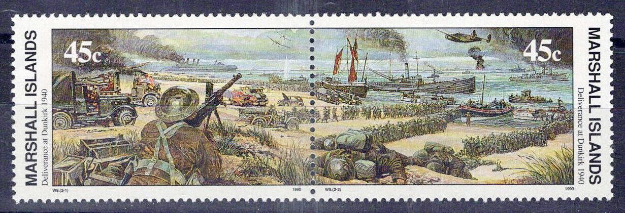 Marshall Islands 253a MNH pair WWII Deliverance at Dunkirk