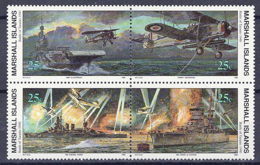 Marshall Islands 267-270 MNH block WWII Navy Battle of Taranto ZAYIX 0124S0033M