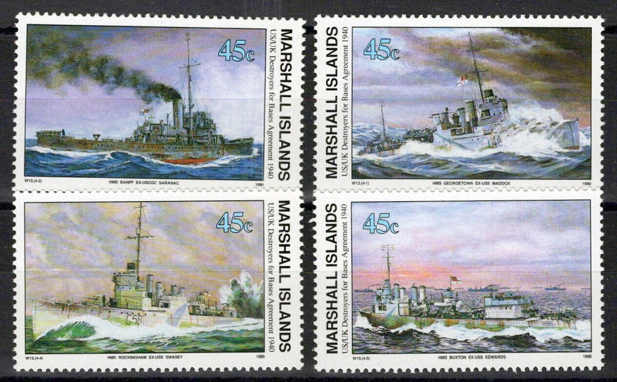 Marshall Islands 257-260 MNH WWII Destroyers for Bases War Ships ZAYIX 0124S0027