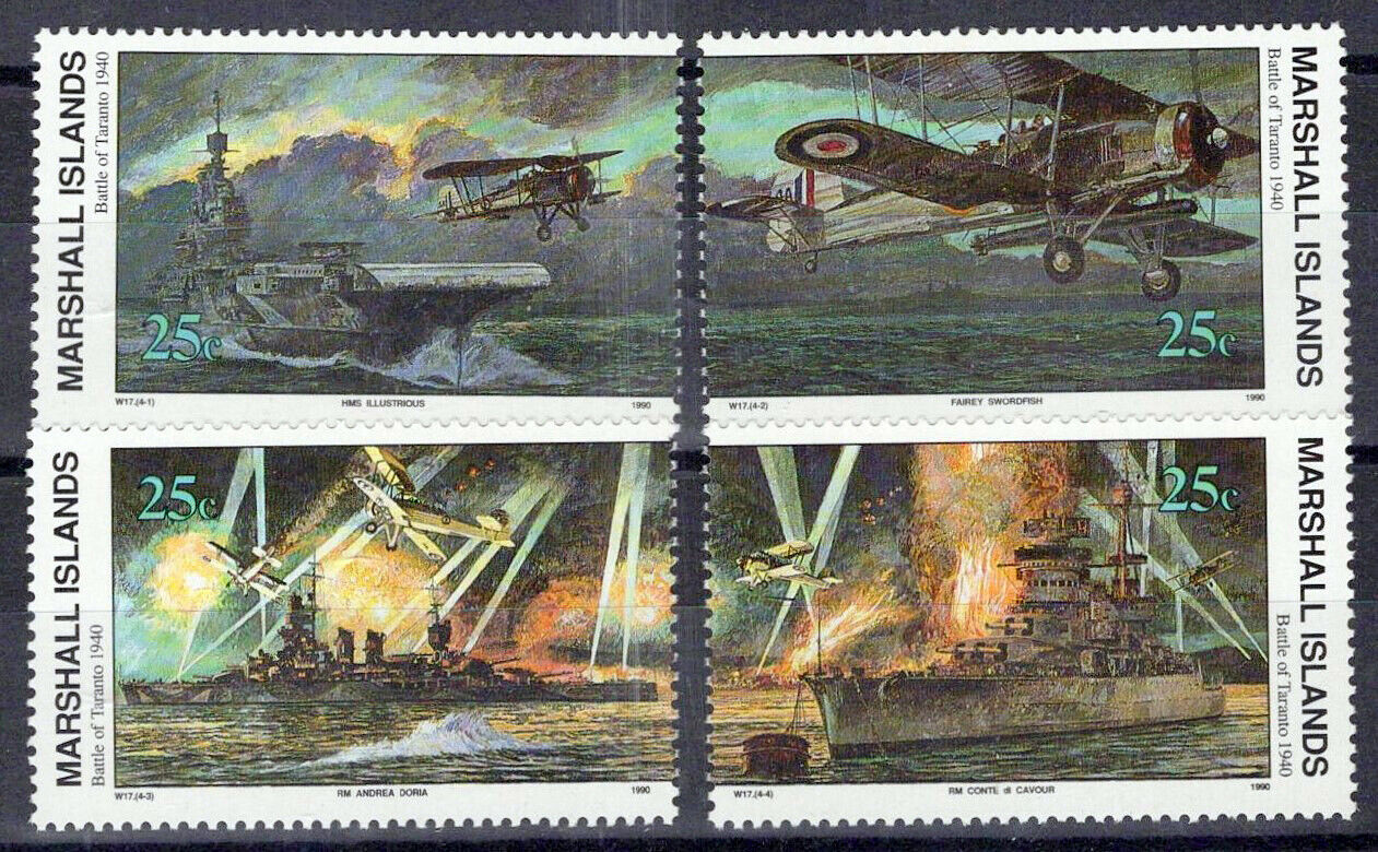 Marshall Islands 267-270 MNH WWII Navy Battle of Taranto singles ZAYIX 0124S0032