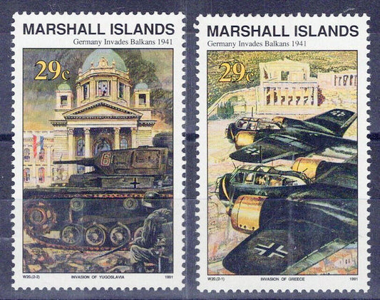 Marshall Islands 276-277 MNH WWII Balkans Invaded singles ZAYIX 0124S0036