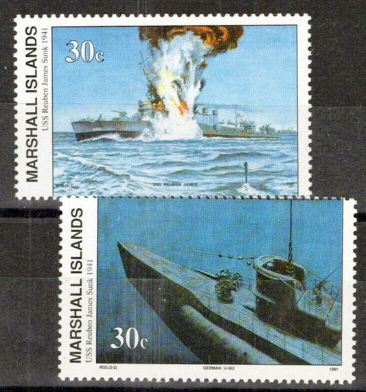 Marshall Islands 287a MNH WWII Sub sinks USS Reuben James ZAYIX 0124S0042