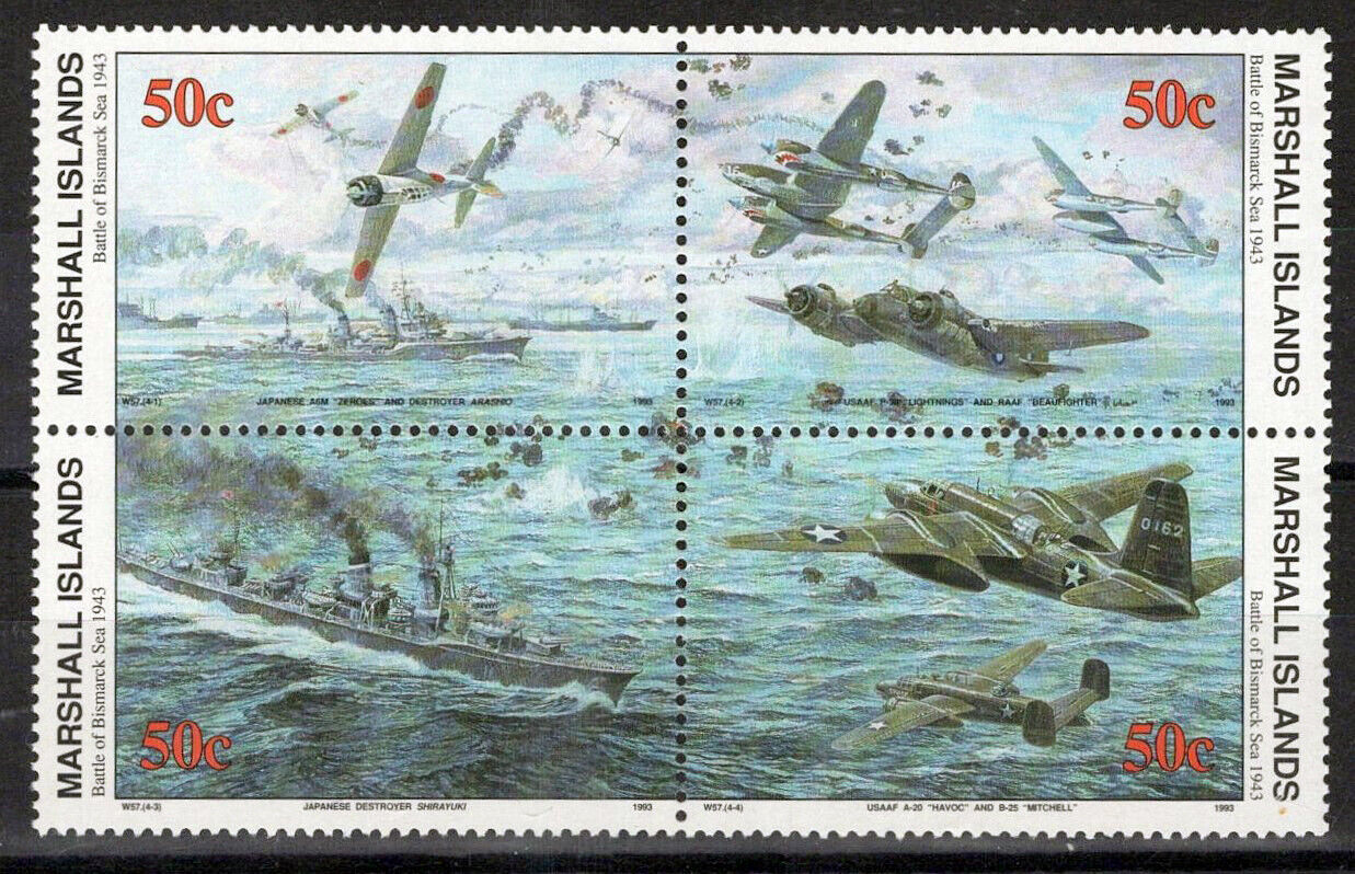 Marshall Islands 334a MNH WWII Battle of Bismarck Sea, Ships