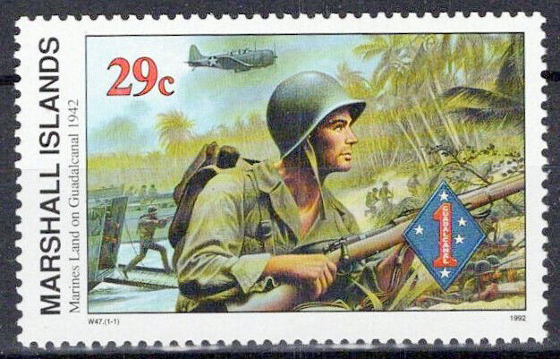 Marshall Islands 320 MNH WWII Marines Land on Guadalcanal ZAYIX 0124S0063M