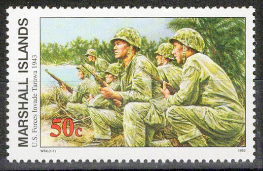 Marshall Islands 474 MNH WWII US Forces Invade Tarawa, soldiers ZAYIX 01240221M